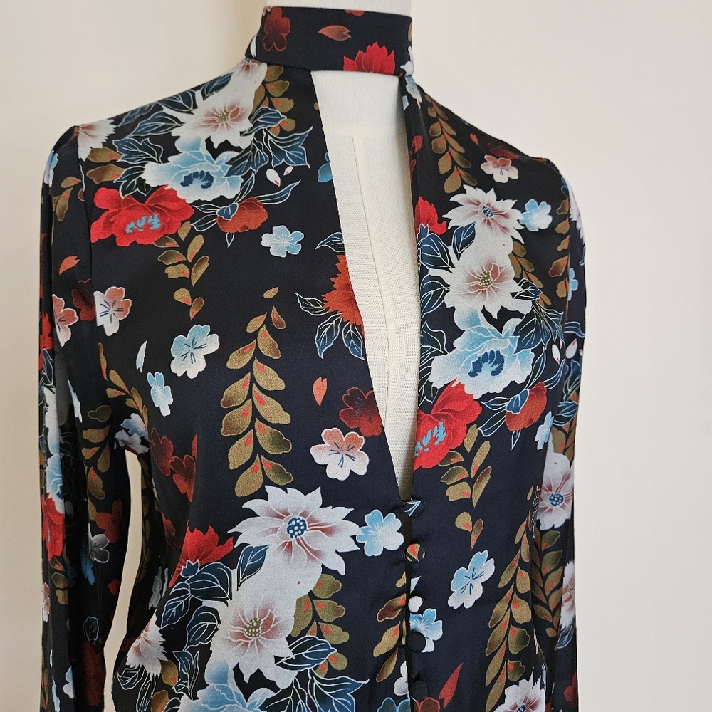ZARA Flower Bodysuit with Choker Collar - Picture 6 of 11